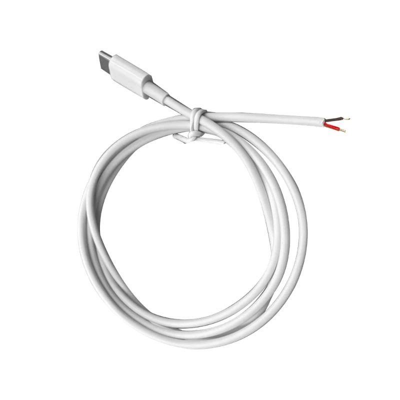 LED 조명 라우터용 USB C 피그테일 케이블, DIY 피그테일 케이블, 2 코어 케이블, USB C 타입 수-2 핀 와이어, 5V 2A 