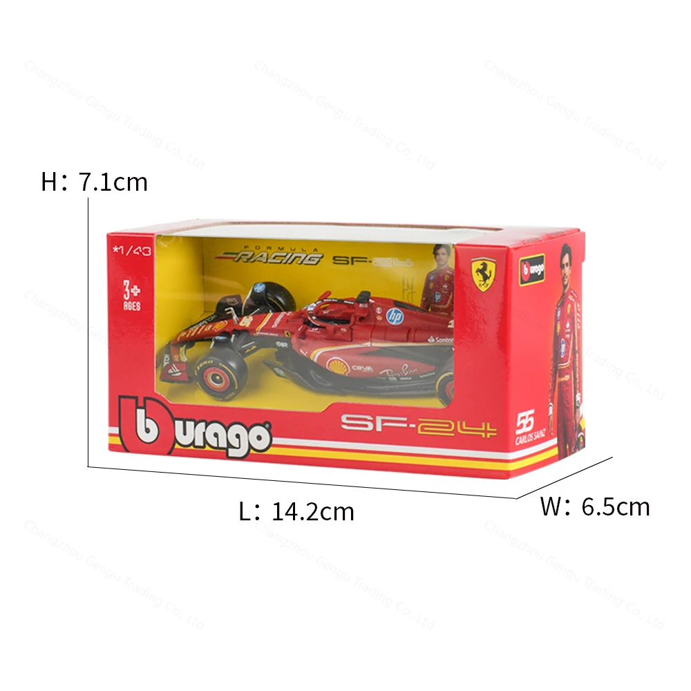Bburago 1:43 2024 Ferrari SF24 #16 #55 F1 Racing Formula Car Static Simulation Diecast Alloy Model Car 3