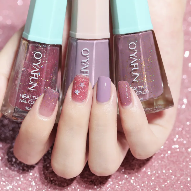 Nail Polish 10Ml Solid Color Nail Polish 40 Colors Sequins