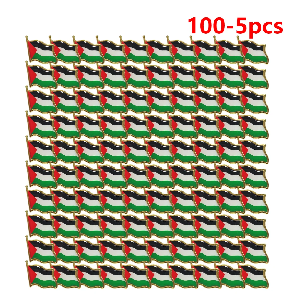 Lapel Pins 100-5pcs Palestine Flag Pin Badge