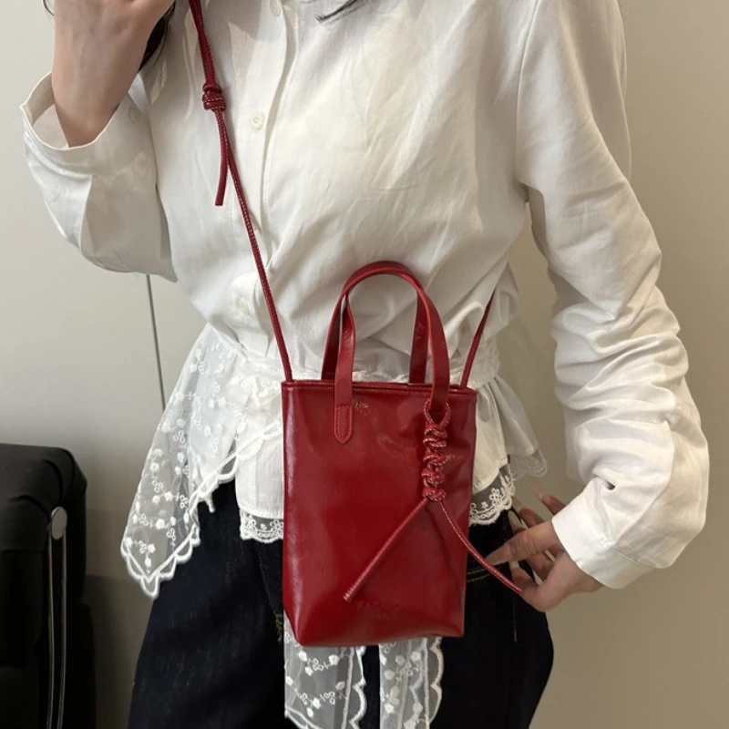 PU Leather Mini Crossbody Bag for Women 2026 New Korean Fashion Luxury Shoulder Bags Female Simple Retro Handbags and Purses