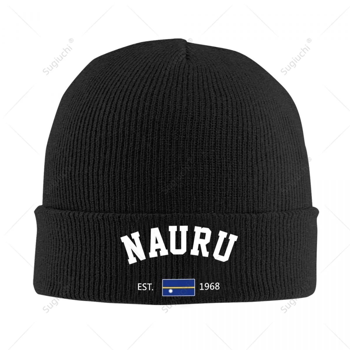 

Knitted Hat Unisex Nauru EST.1968 Independence Day For Men Women Boys Winter Autumn Beanie Cap Warm Bonnet