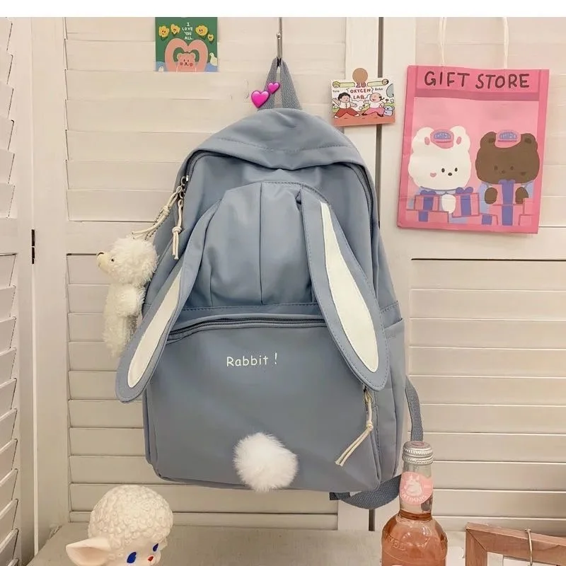 Japanese Girl Ins Schoolbag Female Student Korean Version Large Capacity Backpack Super Fire Lovely Rabbit Backpack cool everyday backpacks