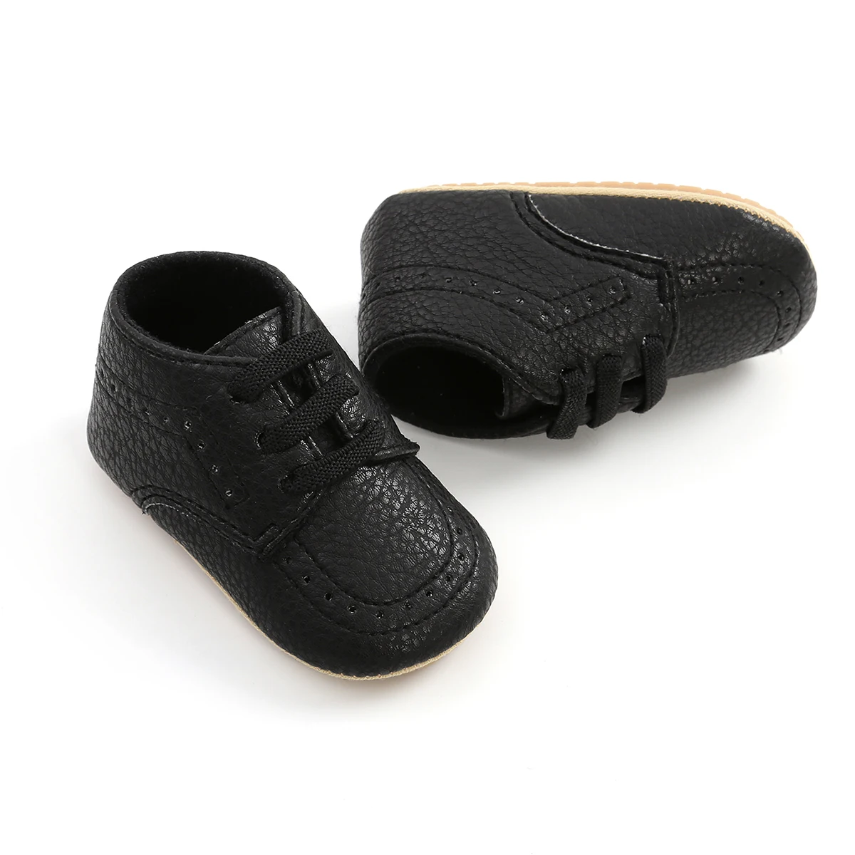 KIDSUN Newborn Casual Baby Shoes Pu Leather Baby Girl Boy Sneakers Rubber Sole Anti-slip Toddler First Walker Shoes Sports