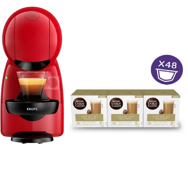 genezen Boos worden backup Coffee capsules Dolce Gusto KP1A05 Krups Piccolo XS Red + 48 capsules  coffee with milk|Coffee Makers| - AliExpress