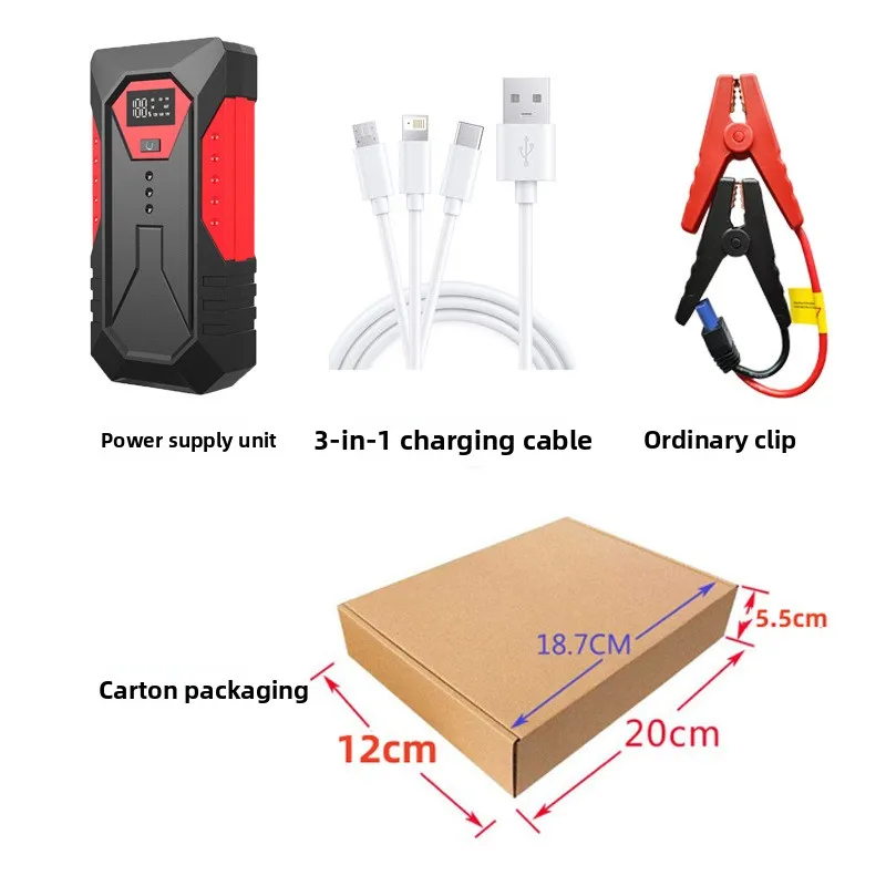 3000A/4000A Araç Akü Takviye Cihazı Taşınabilir 12V Benzinli Dizel Çalıştırma Cihazı Kabloları Taşınabilir Güç Kaynağı Araç Akü Destekleyici