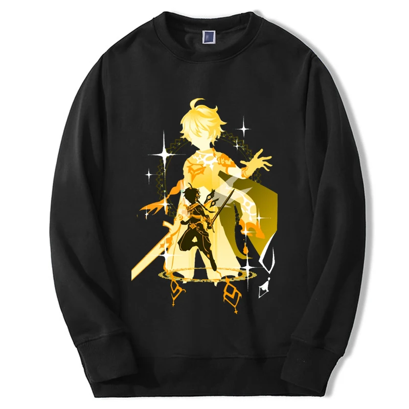 

Hot Genshin Impact Winter Sweatshirt Hoodie Mens Game Graphic Pullover Kawaii Fashion Fabrics Sudaderas Winter Hoody