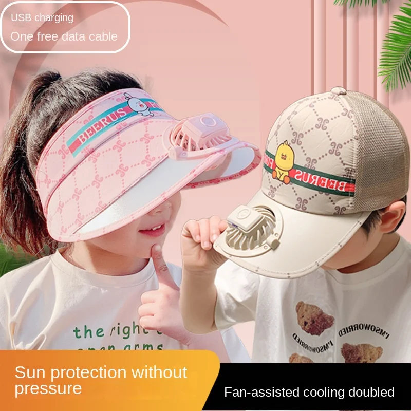 Breathable Cooling Fan Hat Sunscreen Fan Sun Visor Hat Fishing Hat