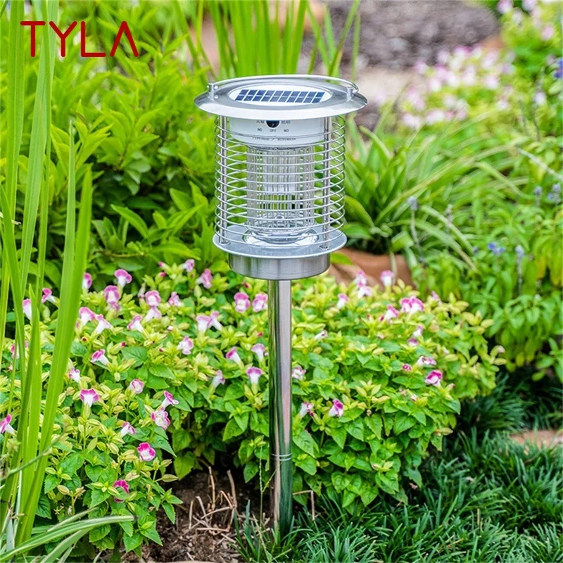 TYLA Outdoor Solar Mosquito Killer Lamp Insect Kill Trap Repellent LED Lawn Lighting for Home Garden