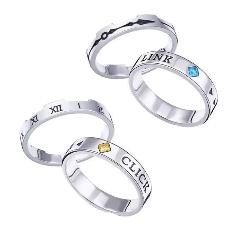 Anime Link Click Ring Man Letter Rings Women Exquisite Fashion