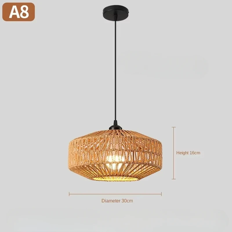 Wicker Lamp Creative Design Rattan Ceiling Light for Teahouses Homestays Decorative Pastoral Retro Pendant Light Fixture