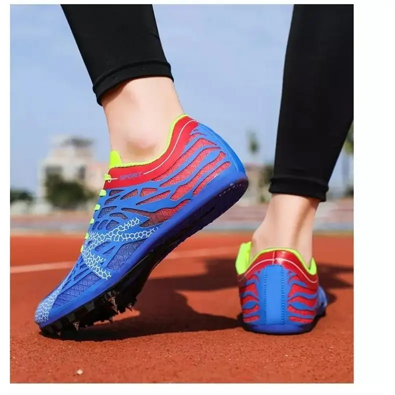 Running Sprint Shoes Track and Field Spiked Shoes Racing Sneakers Lightweight Running Training Athletic Sport Long Jumping Shoes