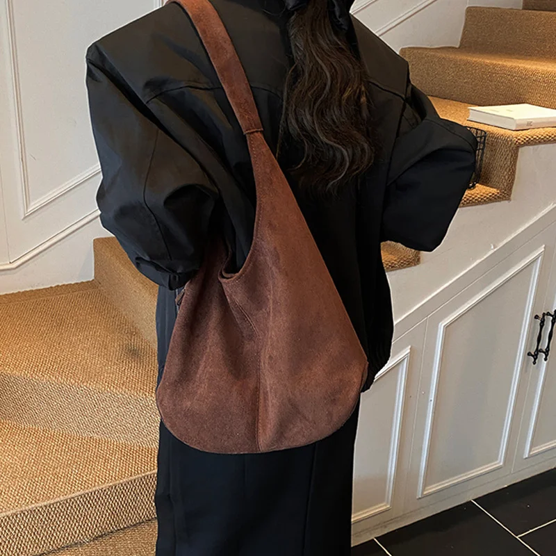 Women's High Capacity Pu Leather Shoulder Bag Winter New Fashion Retro Hobo Bag Luxury Brand Designer Handbags