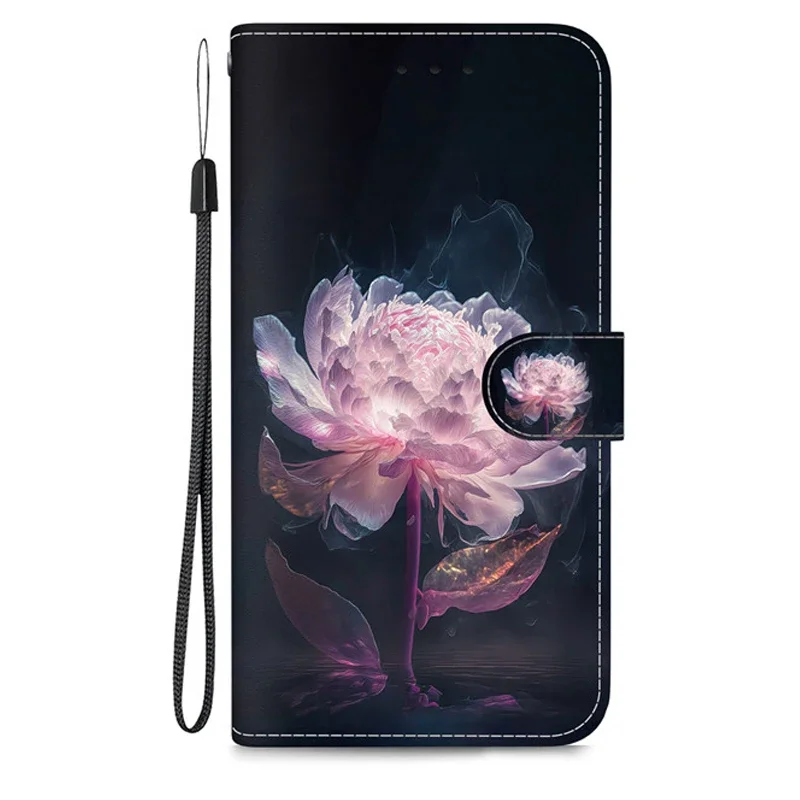 Leather Flip Wallet Case with Magnetic Stand and Cute 3D Design