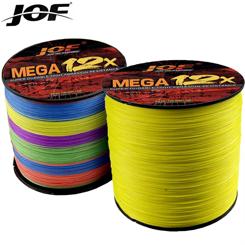 

JOF 12X Strand Braided Fly Fishing Line Saltwater 500m 300m Multifilament PE wire For Sea Fishing 11.3KG-54.5KG 0.16MM-0.55MM