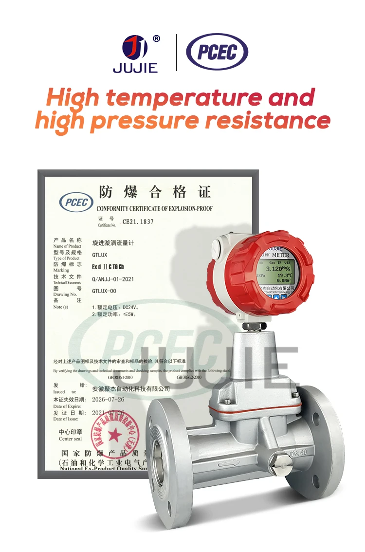 High Quality 2 Inch DN50 Smart Digital Vortex Precession Flow Meter Gas Air Natu