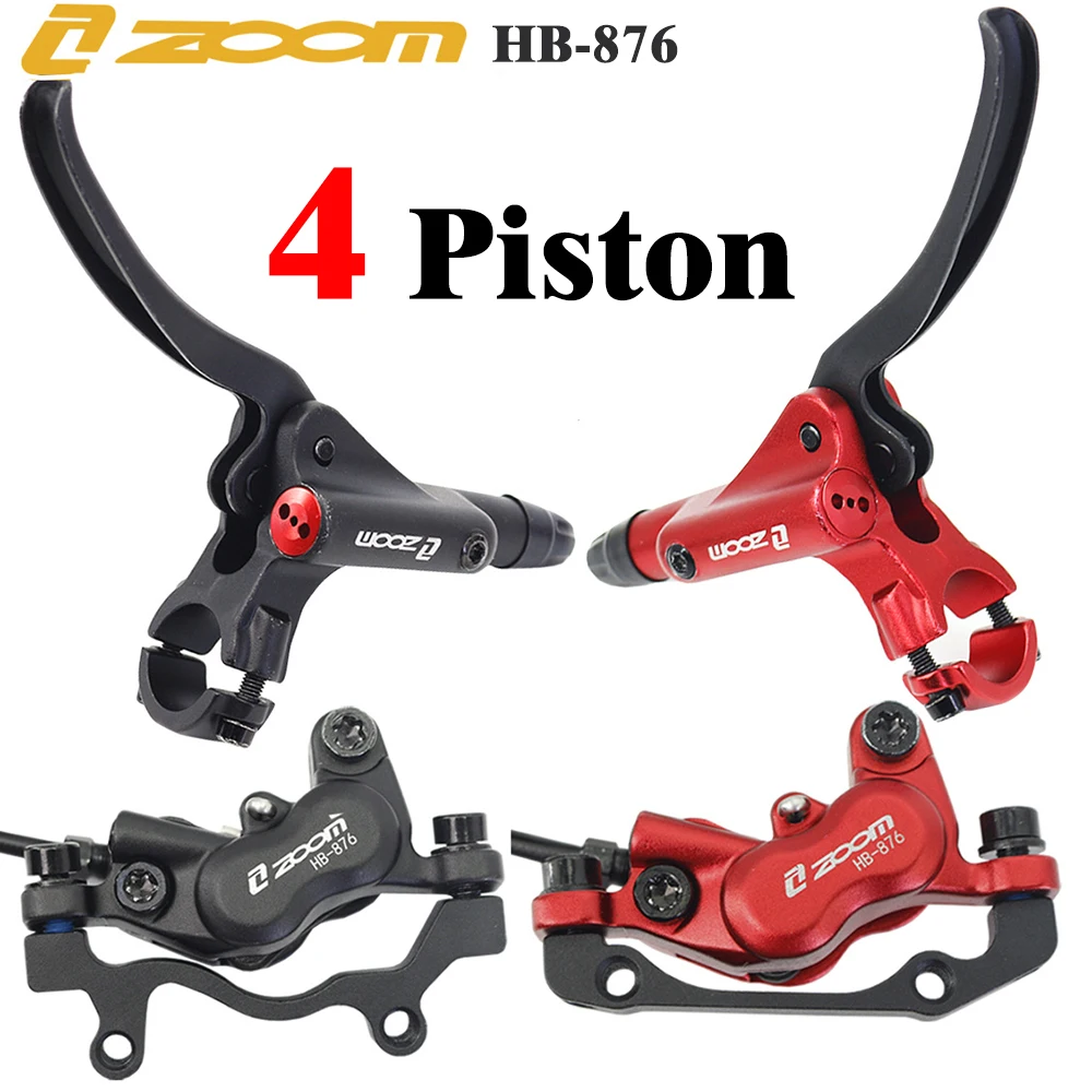 

ZOOM Hydraulic Disc Brakes Ultralight Aluminum alloy MTB Bike 4 Pushes Piston 800/1400mm Bicycle Oil 160mm Brake Cycling Parts