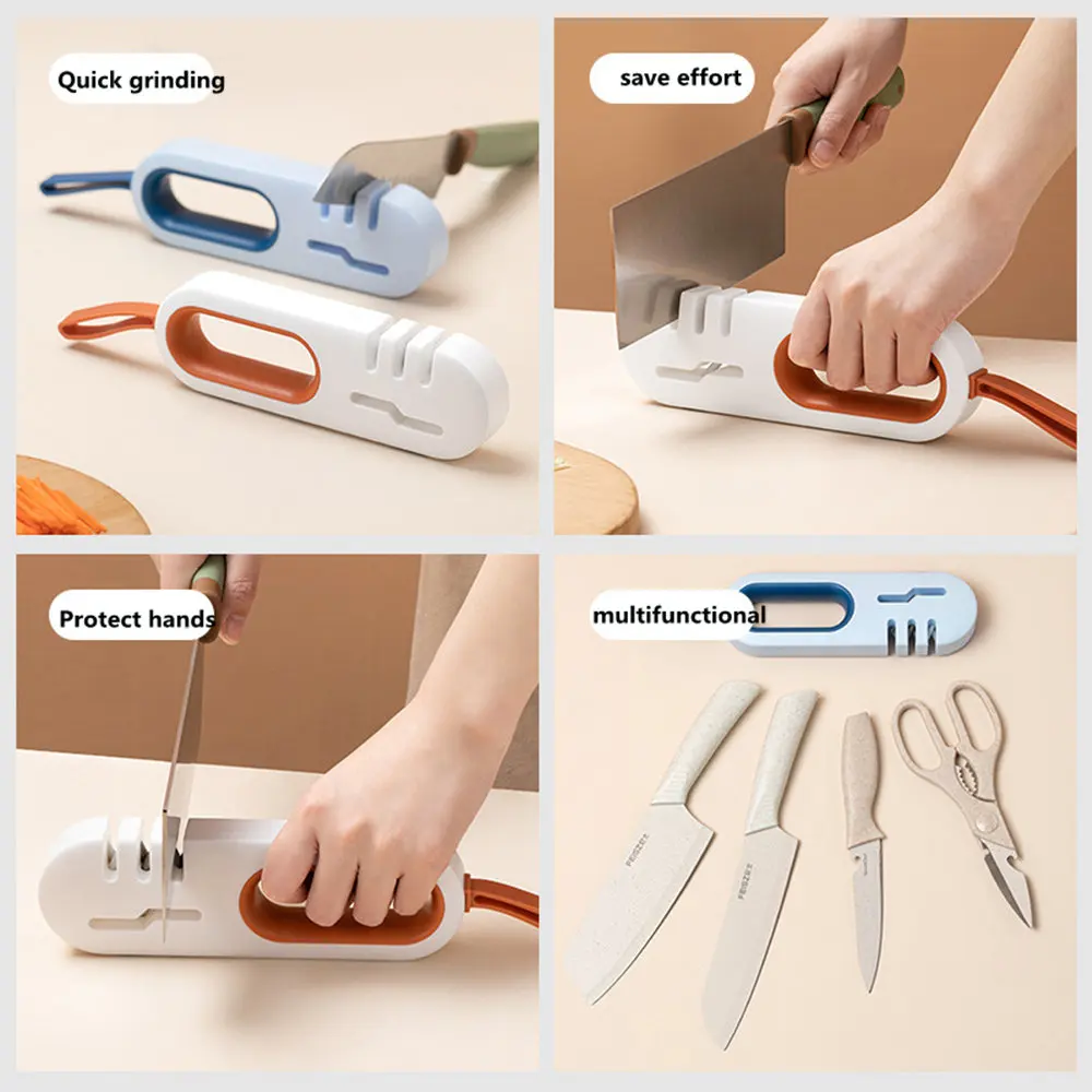 Hottest 4-in-1 Kitchen Knife Accessories: 3-Stage Knife Sharpener