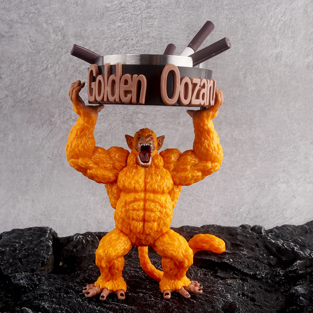 16Cm Anime Dragon Ball Z Action Figure Super Saiyan Golden Ape Gorilla Da Collezione Pvc Scimmia Posacenere Decorazione Modello Uomo Regalo