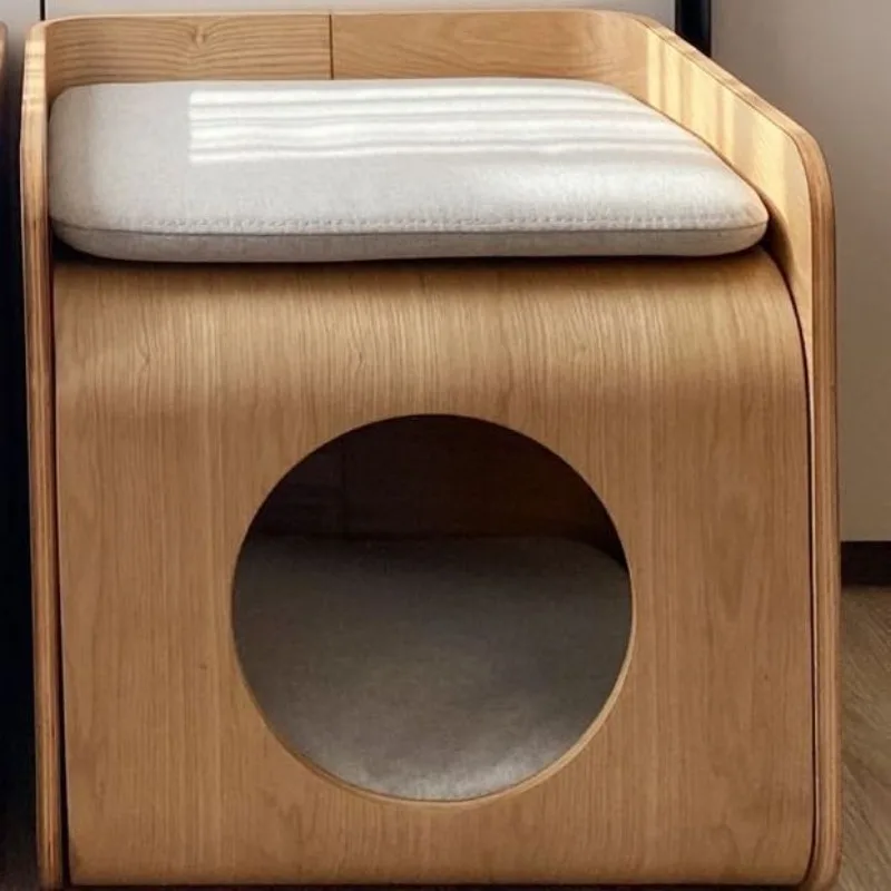 Bedside Multi-functional Pet Nest Simple Coffee Table Solid Wood Four Seasons Disassembled Washed Wooden Pet Cat Dog Kennel Cage