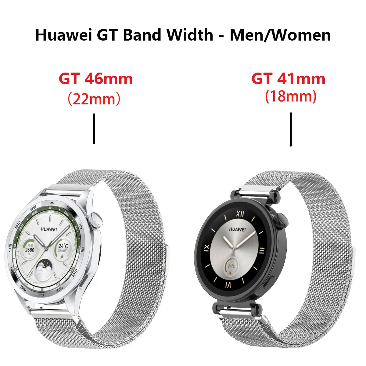 Milanese Loop Magnetic Strap with Quick Release Band, 18mm & 22mm
