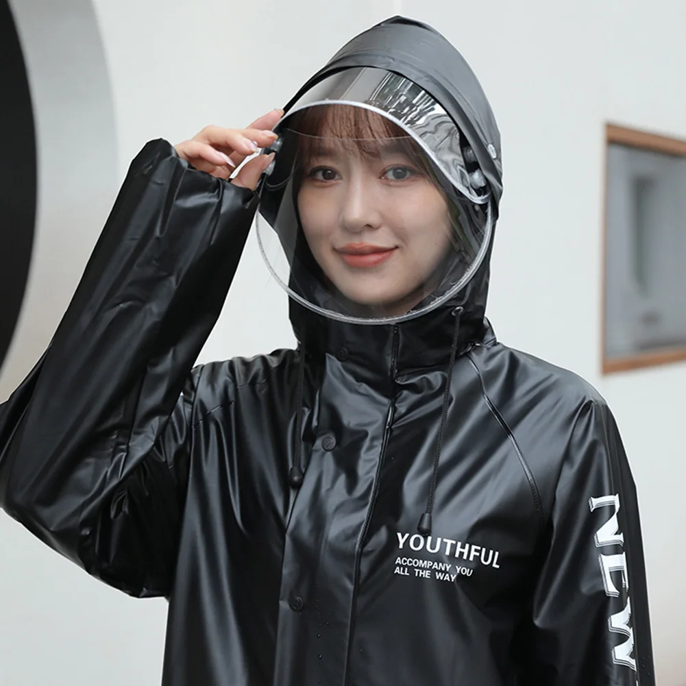 Top Bottom Rain Gear with Hood Motorcycle Rainwear Waterproof