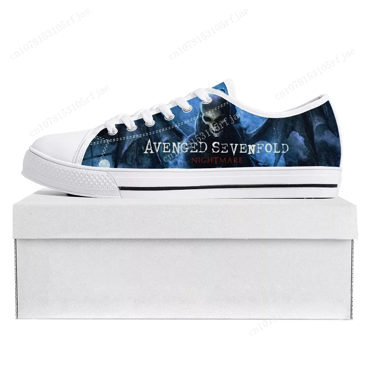 Avenged Sevenfold A7X Low Top High Quality Sneakers Mens Womens Teenager Canvas Sneaker 3D Print Couple Shoes Custom Shoe White
