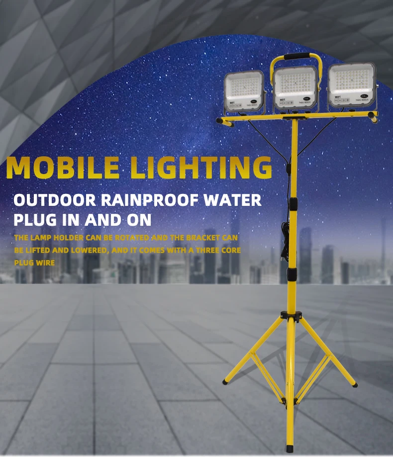 Description Picture 2 of itemLed Work Light Portable Outdoors Tripod Camping Lamp Spotlight SMD Telescopic Pillar Lamps Collapsible Outdoor Picnic Lights