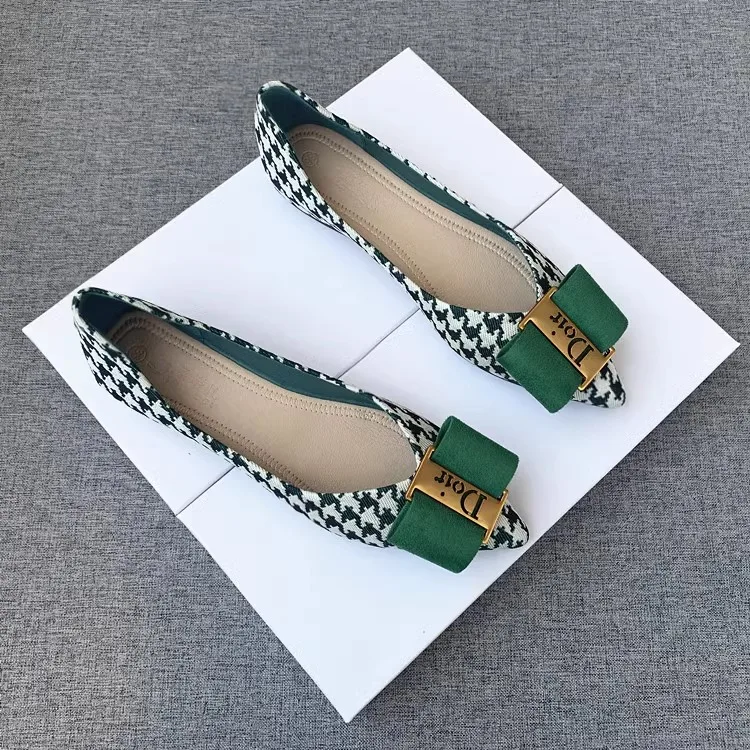 Summer 2024new Fashion Women's Shallow Mouth Casual Female Sneakers Slip-on Flats Bow-Knot Pointed Toe Moccasins Modis Slip