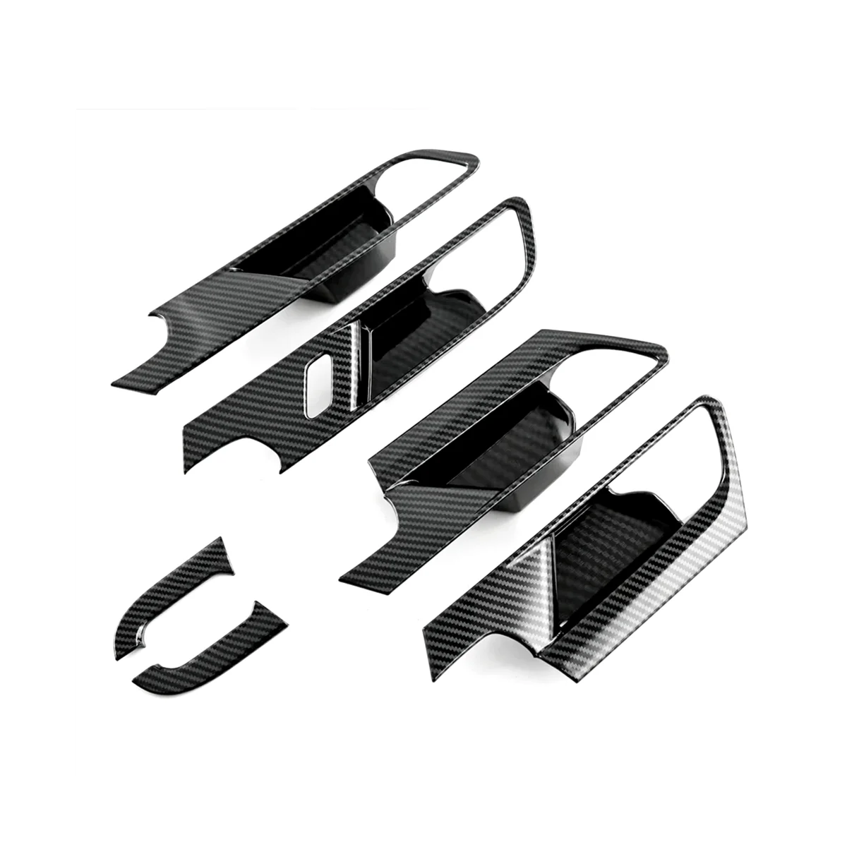 

Для Mazda CX-50 CX50 2023, крышка для внутренней дверной ручки, крышка рамы, отделочная наклейка, аксессуары для интерьера (ABS углеродное волокно)