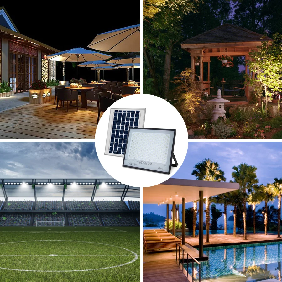 300W Solar Lamp Outdoor Waterproof Spotlights Solar Lights Remote Control Solar Floodlight Wall Street Garden Lights Sunlight 6