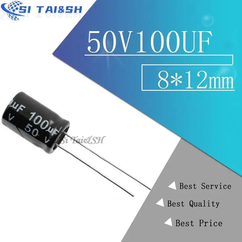 50PCS 50V100UF 8*12mm Electrolytic capacitor
