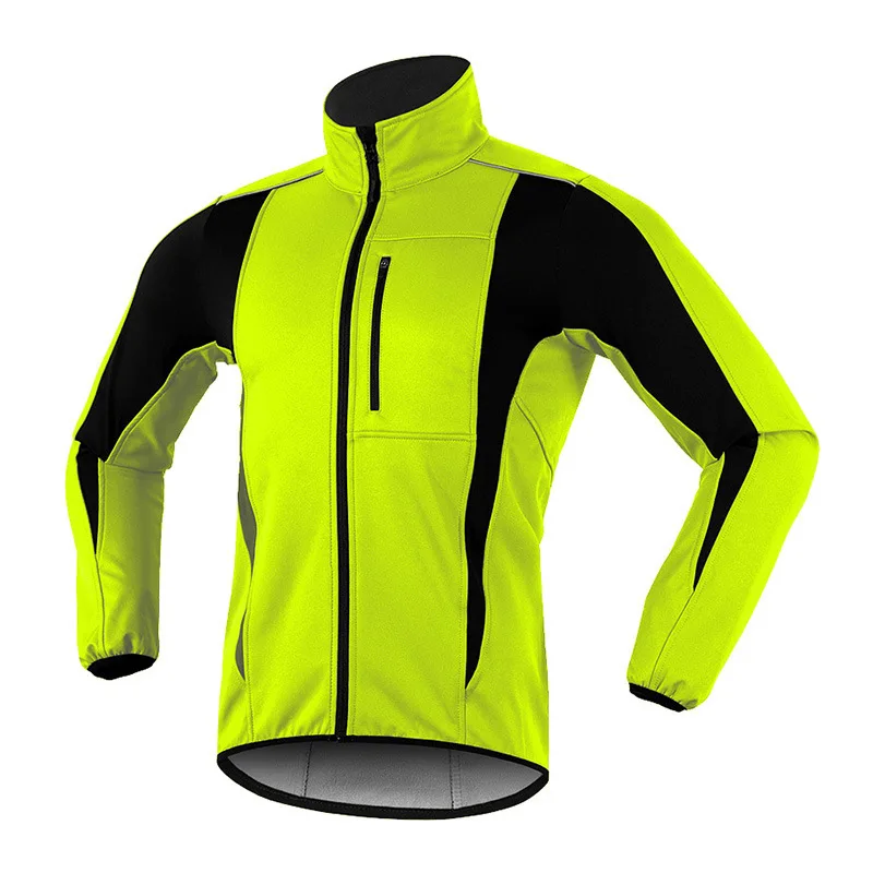 

Cycling Jersey Jacket with Composite Fleece, Waterproof, Windproof, Breathable, Warm, Reflective Coat, Autumn and Winter