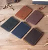 Men's Front Pocket Minimalist Cowhide Full Grain Leather Slim Wallet Card Holder ID License Bank Credit Card Vintage Retro NEW 1