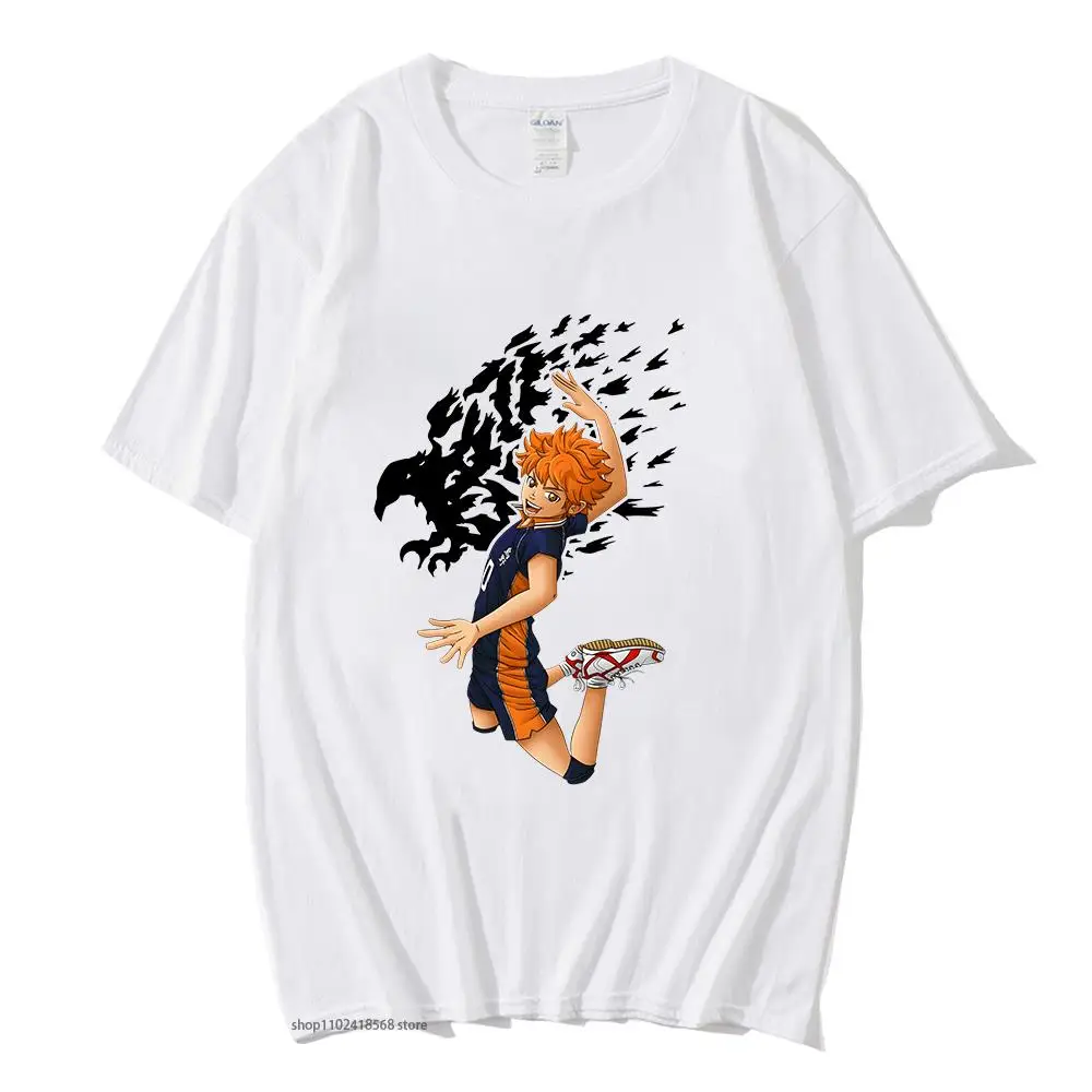 

Karasuno Team T-Shirts Haikyuu Shirt Anime Manga Flying Printed Clothes Women Cartoon Streetwear Unisex 100% Cotton Tops O-Neck