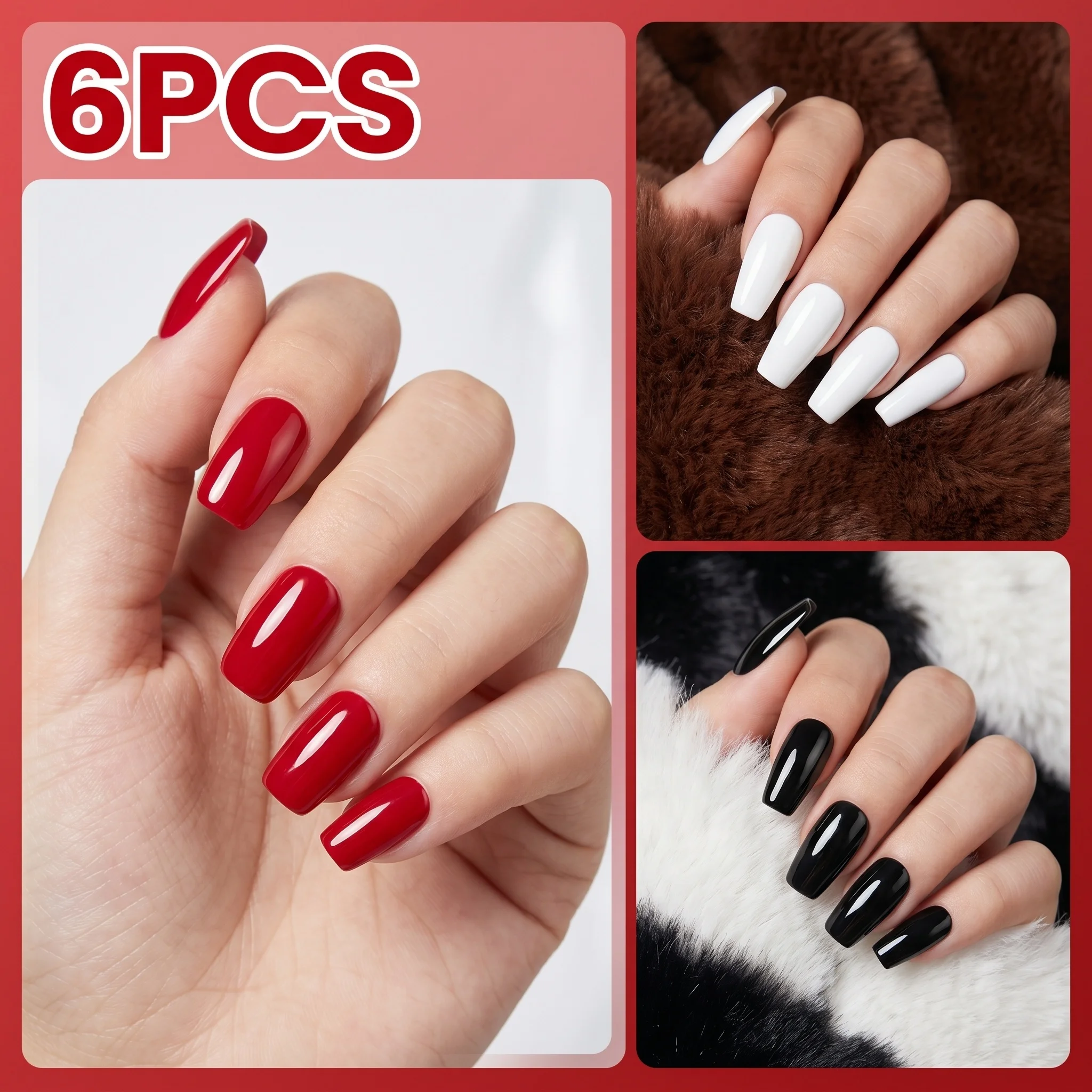 Fashionable nail gel, 6-pack, highly saturated, long-lasting and durable, salon quality, suitable for nail salons and home DIY - 2