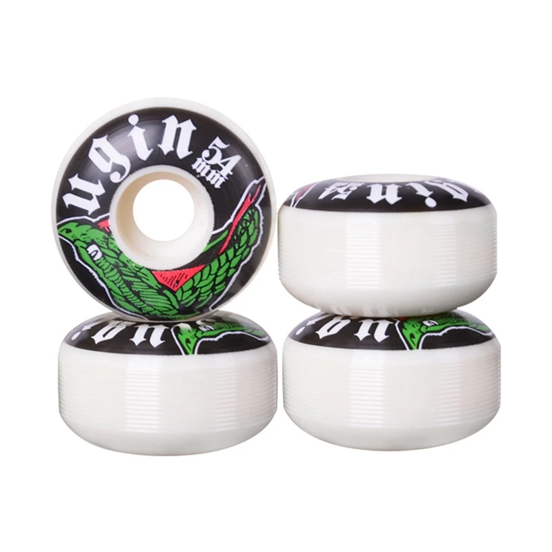 

UGIN 4 Pack Skateboard Wheels Replace High Resilience Skateboard Wheels 52 X 32Mm 100A PU Double Rocker