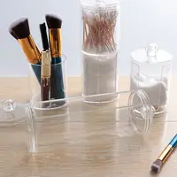 Makeup Cotton Pad Organizer Bathroom Storage Box For Cotton Swabs Cosmetics Jewelry Makeup Remover Pad Container with Lid 2