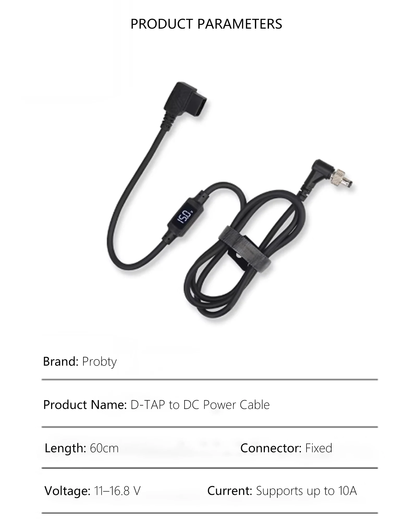 D-TAP-DC 전원 케이블 DTap Male-5.5x2.5mm DC 모니터 공급 케이블 Bmcc Bmpc용 잠금 장치가 있는 전원 와이어