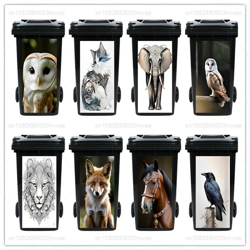 Trash Can Sticker Wall Decal Stickers Personalized Label Stickers Creative and personalized elephant animal picture trash can stickers wall paintings PVC waterproof stickers home stickers