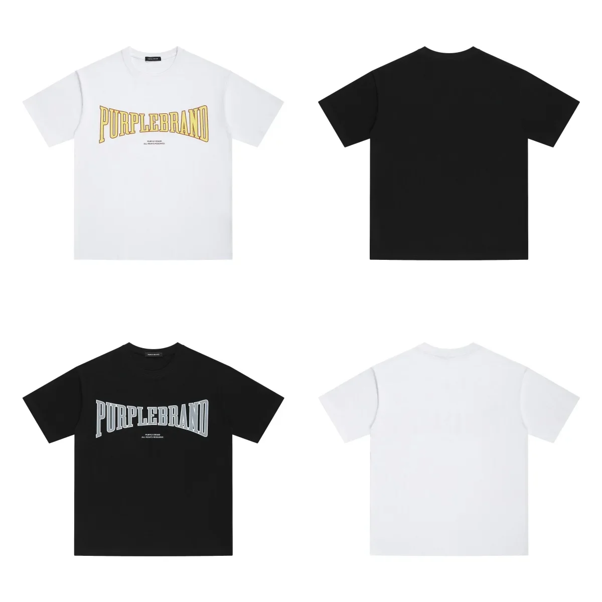 

High quality Street Summer New Product Purple brand Letter Basic Printed Loose Men's and Women's Short sleeved T-shirt