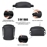 Buylor 3 In 1 Backpack Multifunction Nylon Waist Pack Crossbody Shoulder Bag Men 2022 Casual Chest Bag Large Capacity Travel Bag 2