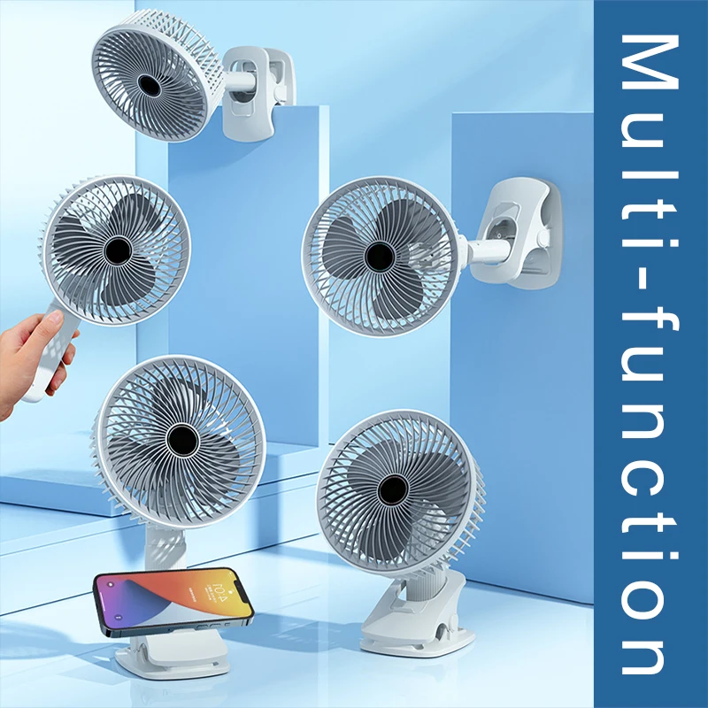 USB Clip Cooling Fan 7 inch-Desktop, wall mounted Hand-hold-Portable, Adjustable Air Circulator with 3 Speed Settings 2