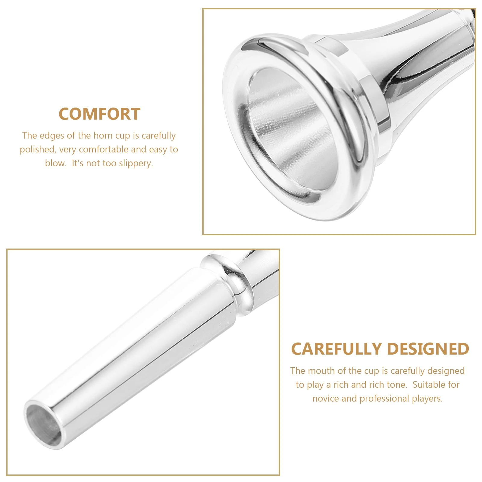 Portable French Horn Mouthpiece Musical Instruments Trumpet Accessories Copper Shofar Practice