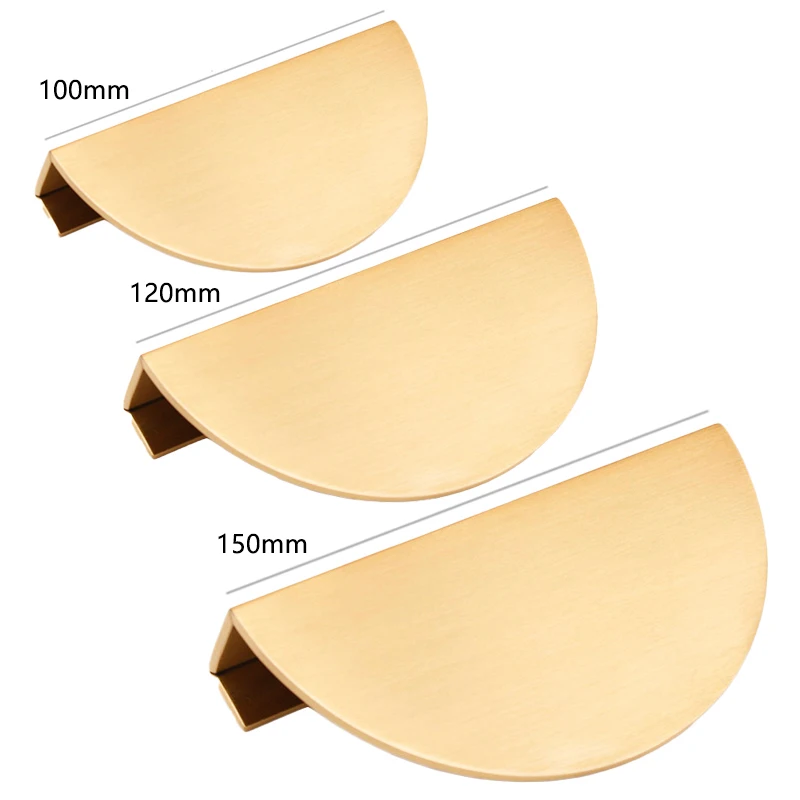 2pcs/Set H65 Round Semicircle Solid Brass Cabinet Knobs Handles Drawer Furnitures Cupboard Wardrobe Knobs Book Cabinet Door Pull cabinet handles