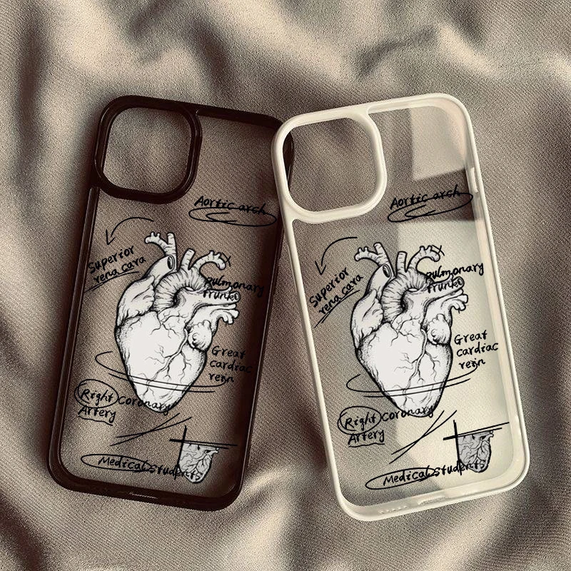 Creative Cardiovascular Design Clear Phone Case - Hard Back Cover