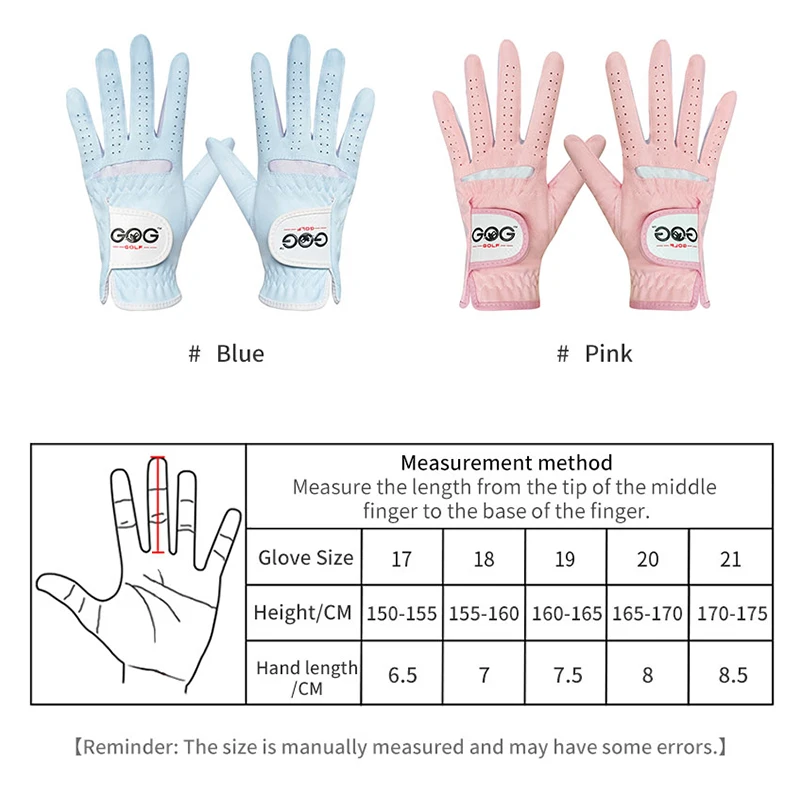 Pair of Professional Sky Blue Golf Gloves - Breathable Soft Fabric