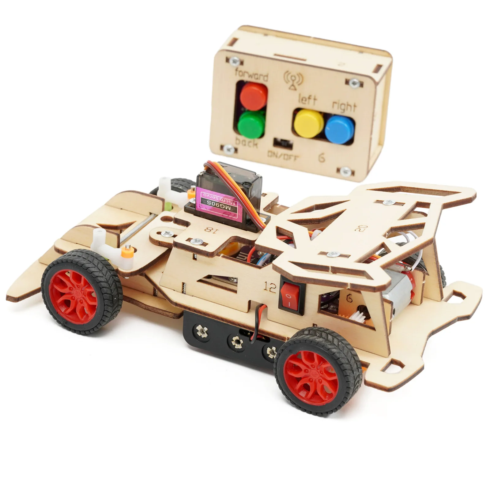 DIY Remote Steering Car Model Science Toy 4