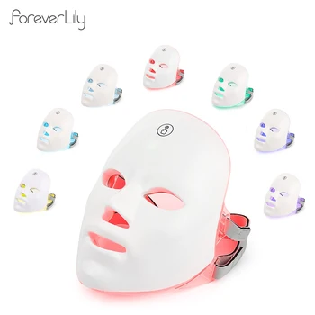 7 Colors LED Photon Facial Mask Skin Rejuvenation Anti Acne Facial Beauty Mask Red Light Skin Care Repair Skin Wireless Use 1