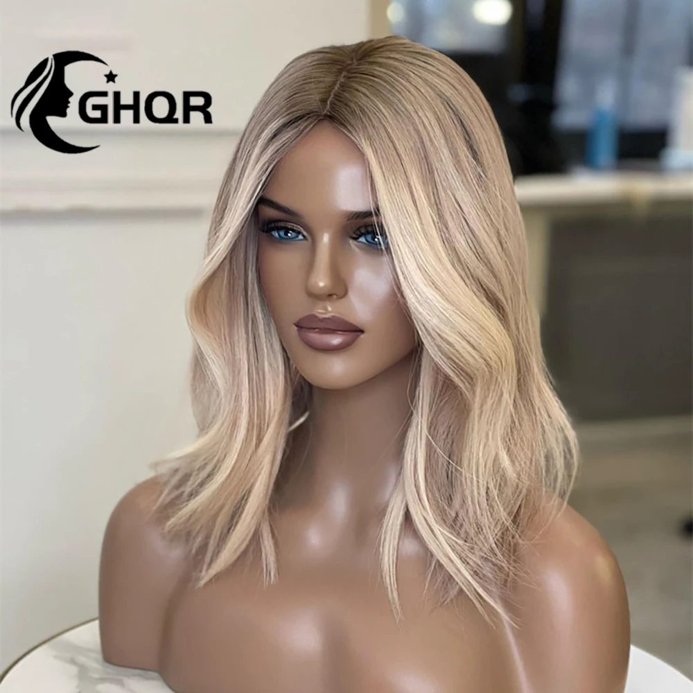 Human Hair Lace Frontal Wig Highlight Ash Blonde360 full Hd Transparent lace13x4 Brazilian hair pre plucked natural wave colored